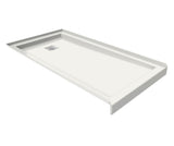 MAAX 420005-504-001-100 B3Square 6032 Acrylic Alcove Deep Shower Base in White with Back End Drain