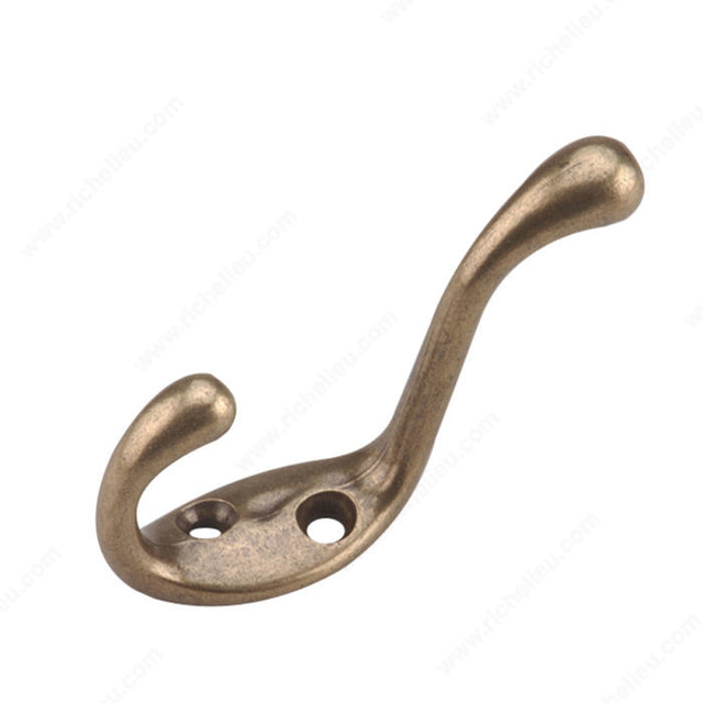 Richelieu 235ABV 3-1/2 in Heavy Duty Coat Hook - 235, Antique Brass, Metal, Onward