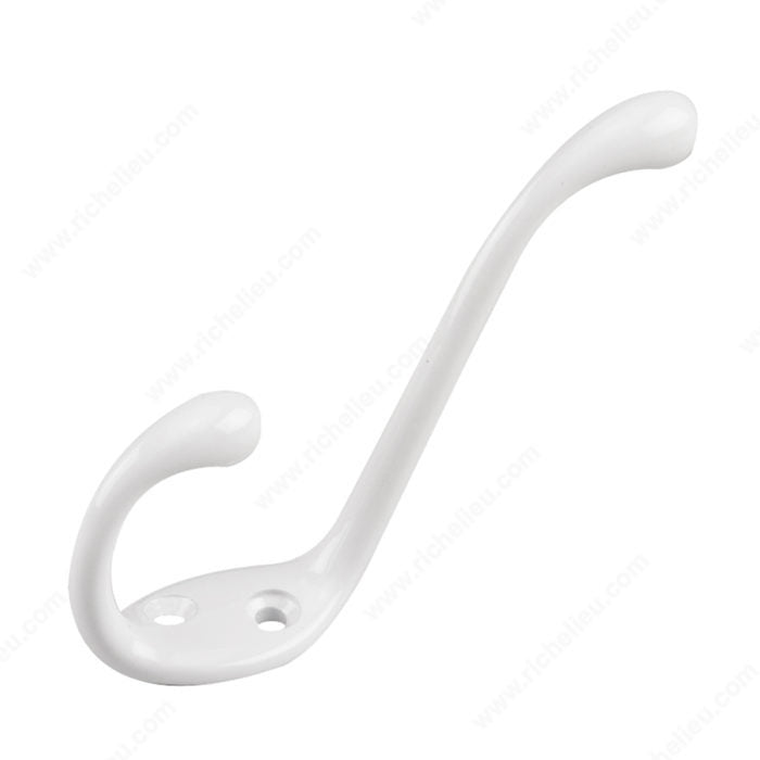 Onward 237WV Heavy-Duty Coat Hook - 5 in (127 mm) - 237, White