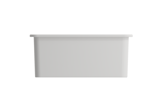BOCCHI 1627-001-0120 Sotto Dual-Mount Fireclay 24 in. Single Bowl Kitchen Sink with Protective Bottom Grid and Strainer in White