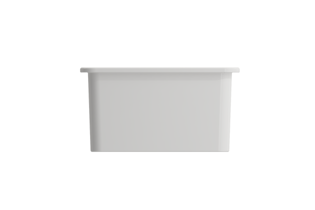BOCCHI 1627-001-0120 Sotto Dual-Mount Fireclay 24 in. Single Bowl Kitchen Sink with Protective Bottom Grid and Strainer in White