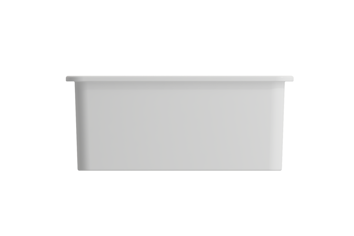 BOCCHI 1627-002-0120 Sotto Dual-Mount Fireclay 24 in. Single Bowl Kitchen Sink with Protective Bottom Grid and Strainer in Matte White