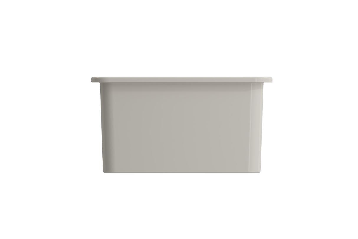 BOCCHI 1627-014-0120 Sotto Dual-Mount Fireclay 24 in. Single Bowl Kitchen Sink with Protective Bottom Grid and Strainer in Biscuit