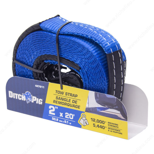 DitchPig 447601 Tow Strap, 30 ft, 4 in, 20 000 lb