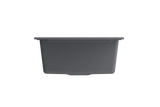 BOCCHI 1635-506-0120 Levanzo Dual-Mount 20 in. Single Bowl with extended/reversible Drain Board Granite Composite Kitchen Sink in Concrete Gray (sink is 39 inches wide including drain board)