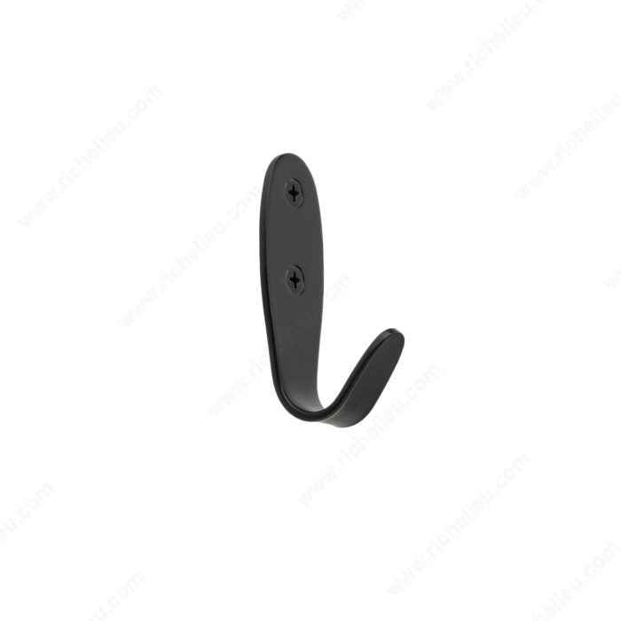 Richelieu RH3403301900 Utility Metal Hook - 34, Matte Black, Iron
