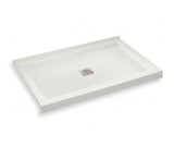 MAAX 420003-542-001-100 B3Square 4836 Acrylic Corner Left Shower Base in White with Anti-slip Bottom with Center Drain