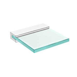 DAX Venice Brass and Glass Soap Dish Tray with Wall Mount, Brushed Stainless Steel DAX-GDC060132-BN