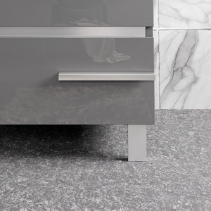 Deluxe 24 in. Gray Single Sink Bath Vanity with Porcelain Top and Integrated Sink