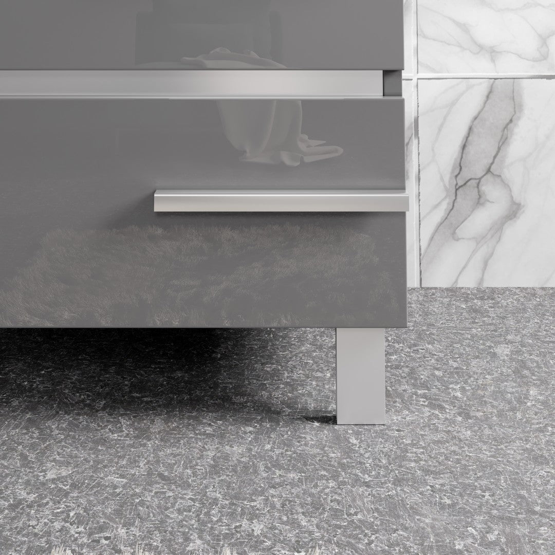 Deluxe 20 in. Gray Single Sink Bath Vanity with Porcelain Top and Integrated Sink