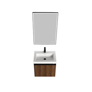 Blossom Lille 24" Brown Walnut Vanity with LED Lights & Soft-Close Drawers