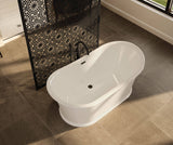 MAAX 106389-000-001-000 Elina 66 x 34 Acrylic Freestanding Center Drain Bathtub in White with White Skirt