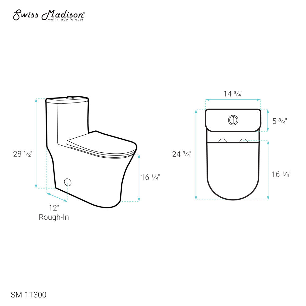 Cascade One-Piece Compact Toilet Dual-Flush 1.1/1.6”