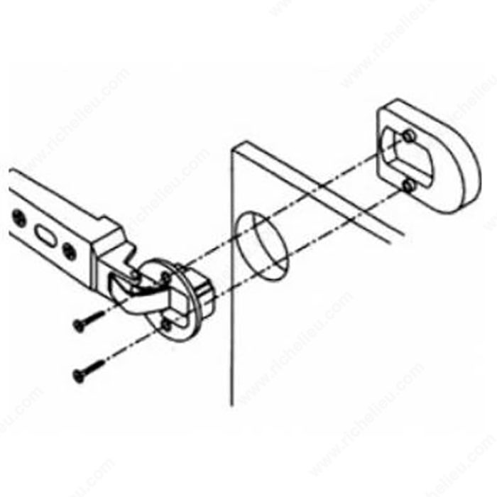 Richelieu 75M41090 94° Screw-On Glass Door Hinge - Self-Closing