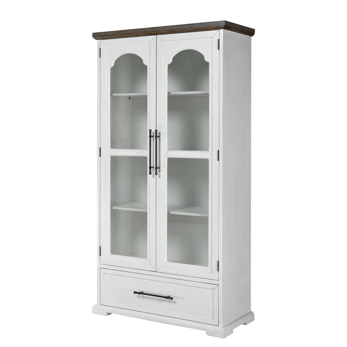 Elk 17221 Locksmith Cabinet with Bookcase - Off White