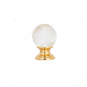 Richelieu 991213011 Traditional Crystal and Brass Knob - 9912
