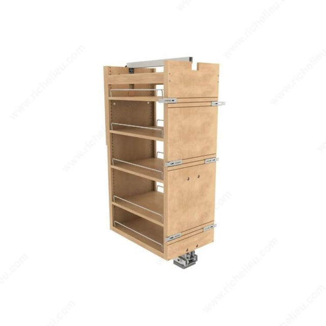 Richelieu 448TPF4351 Rev-A-Shelf Pull-Out Pantry with Slides - Wood, Semi-Gloss, 43 21/32 to 52 21/32 in, 5 1/2 in, 5 in