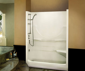 MAAX 200011-000-001-101 Allegro II 59 x 32 Acrylic Alcove Right-Hand Drain One-Piece Shower in White