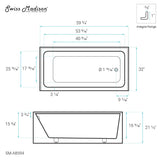 Voltaire 60" X 32" Right-Hand Drain Alcove Bathtub with Apron