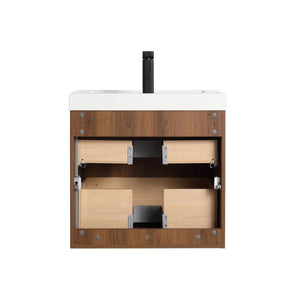 Blossom Lille 24" Brown Walnut Vanity with LED Lights & Soft-Close Drawers