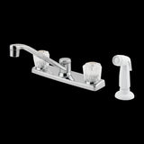 Pfirst Series 2-Handle Kitchen Faucet with White Side Spray in Polished Chrome