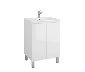 DAX Sunset Engineered Wood and Porcelain Onix Basin with Vanity, 24", Glossy White DAX-SUN012411-ONX