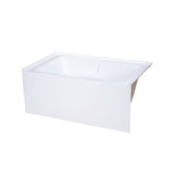 Voltaire 48 x 30" Right-Hand Drain Alcove Integrated Armrest Bathtub with Apron