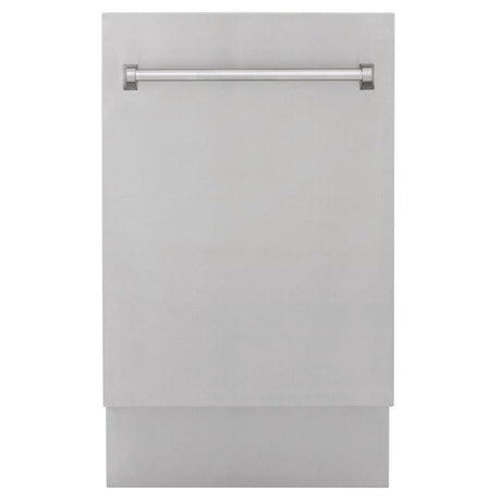 ZLINE 18 in. Tallac Series 3rd Rack Top Control Dishwasher in a Stainless Steel Tub and Panel, 51dBa (DWV-304-18) front.