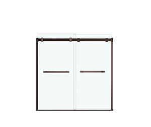 MAAX 136270-900-173-000 Duel 56-59 x 55 ½-59 in. 8 mm Bypass Tub Door for Alcove Installation with Clear glass in Dark Bronze