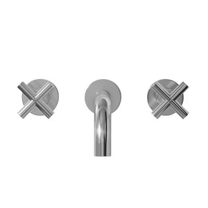 Ivy 8 in. Widespread Double Cross-Handle Wall Mount Bathroom Faucet in Polished Chrome