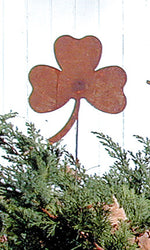 Shamrock Rusted Garden Stake