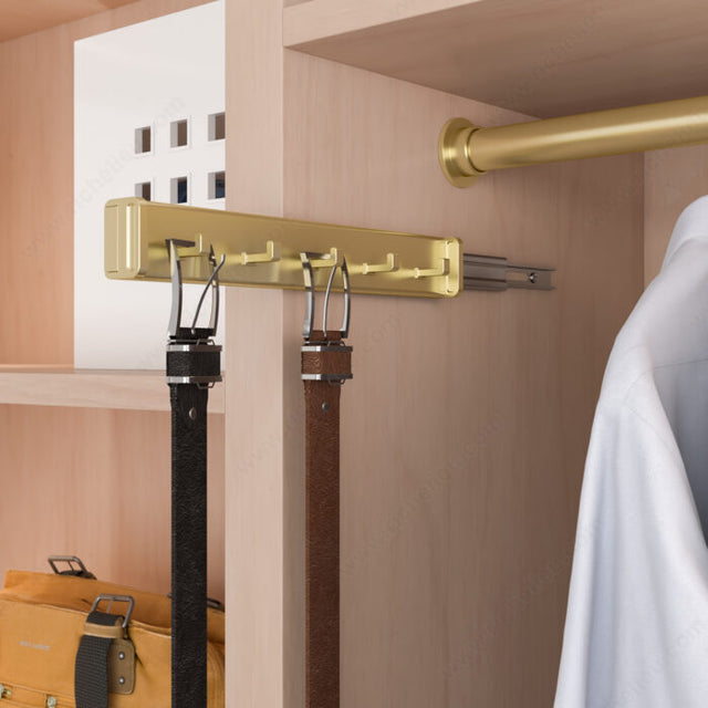 Richelieu 3544184 Richelieu Design-R Pull-Out Belt Rack, Satin Nickel, 14 in, 6, 13 3/4 in, 184