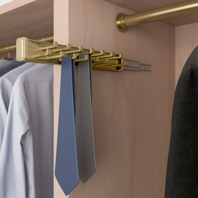 Richelieu 3564900 Richelieu Design-R Pull-Out Tie Rack, Matte Black, 14 in, 900, 17, 13 3/4 in