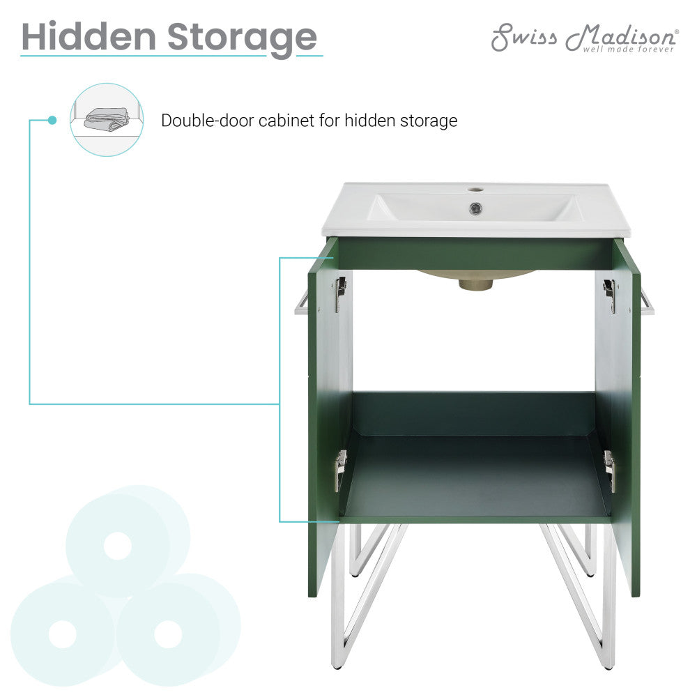 Annecy 24" Bathroom Vanity in Atlas Green