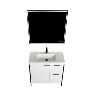 Blossom Zurich 36" Vanity – Glossy White & Metal Grey with Soft-Close Drawers & Ample Storage
