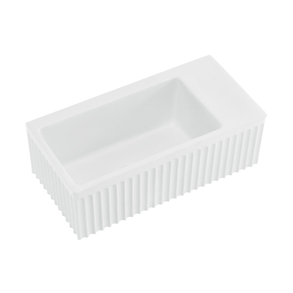 Delice 24" Rectangle Wall-Mount Bathroom Sink in Matte White