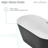 Claire 60" Freestanding Bathtub Matte Black and Matte White