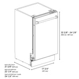 ZLINE 18 in. Tallac Series 3rd Rack Top Control Dishwasher with Stainless Steel Tub and Panel, 51dBa (DWV-304-18)