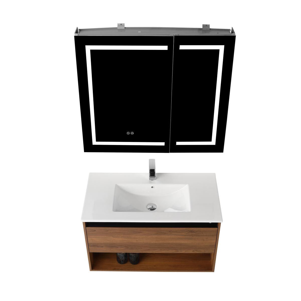 Blossom Bergen 36" Vanity with Dual LED Illumination - Adjustable Lighting and Soft-Close Drawer