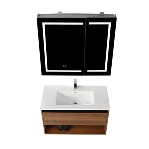 Blossom Bergen 36" Vanity with Dual LED Illumination - Adjustable Lighting and Soft-Close Drawer