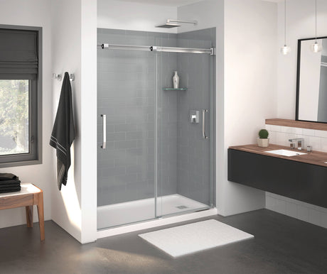 MAAX 138762-900-084-000 Inverto 56-59 x 70 ½-74 in. 8mm Bypass Shower Door for Alcove Installation with Clear glass in Chrome