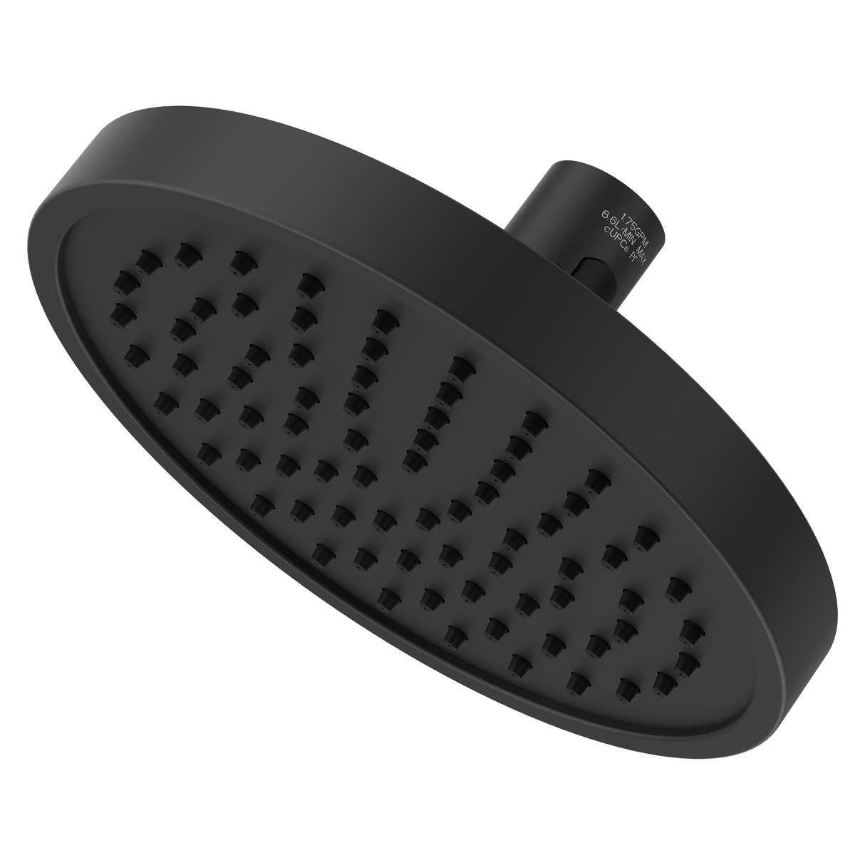 Contempra Round Quick Connect Raincan Showerhead in Spot Defense Matte Black