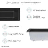 Voltaire 60" X 30" Left-Hand Drain Alcove Bathtub in Matte Black