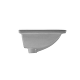 DAX Ceramic Square Undermount Bathroom Basin, 18", Glossy White BSN-202M-W