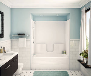 MAAX 105288-000-002-501 TS-3060 AcrylX Alcove Left-Hand Drain One-Piece Tub Shower in White