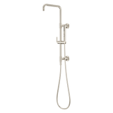 Modern Round 28 in. Shower Column with 60 in. Hose and Handheld Shower in Polished Nickel