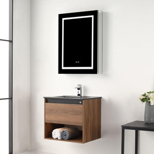 Blossom Bergen 24" Vanity with Dual LED Illumination - Adjustable Lighting and Soft-Closing Drawer