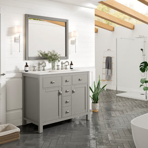 Artemis 44 in. Gray Double Sink  Bath Vanity with Engineered Top and Undermount Porcelain Sinks