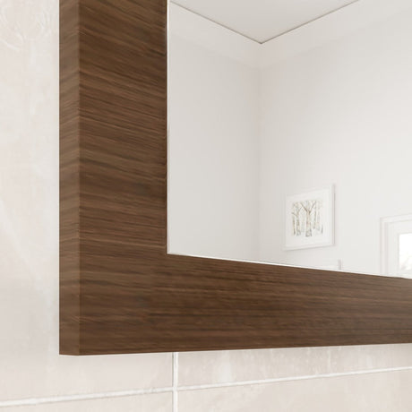 Eviva Sun 30" x 36" Rectangular Gray Oak Wooden Framed Mirror