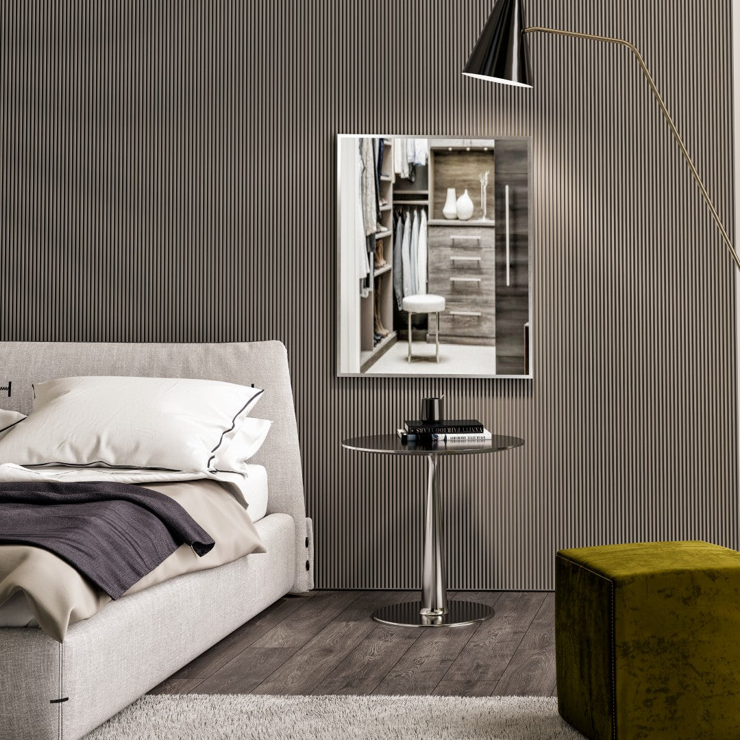 Eviva Sax 24" x 30" Rectangular Chrome Metal Framed Mirror
